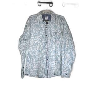 Reverse Threads Teal flower‎ print shirt Men's size Large